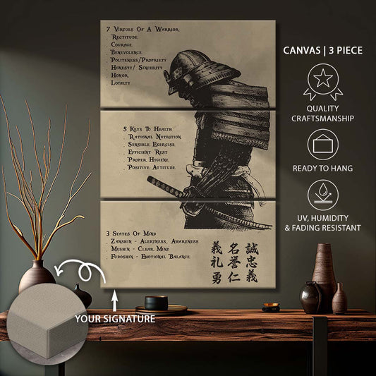 Samurai - 3 Piece Wall Art - SA021 - 7 5 3 CODE - Samurai Canvas
