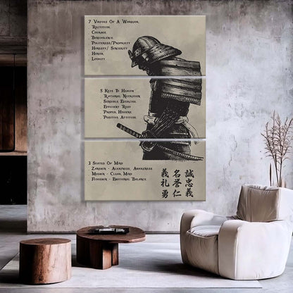 Samurai - 3 Piece Wall Art - SA021 - 7 5 3 CODE - Samurai Canvas