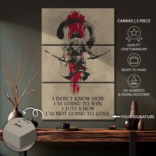 Samurai - 3 Piece Wall Art - SA049 - I'm Not Going To Lose - Samurai Canvas