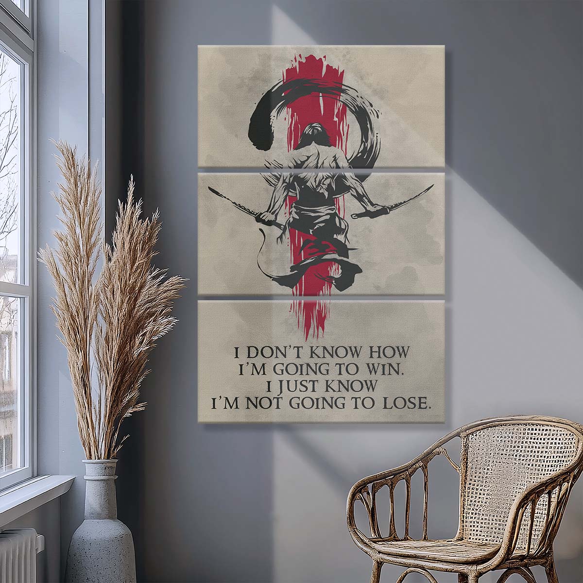 Samurai - 3 Piece Wall Art - SA049 - I'm Not Going To Lose - Samurai Canvas