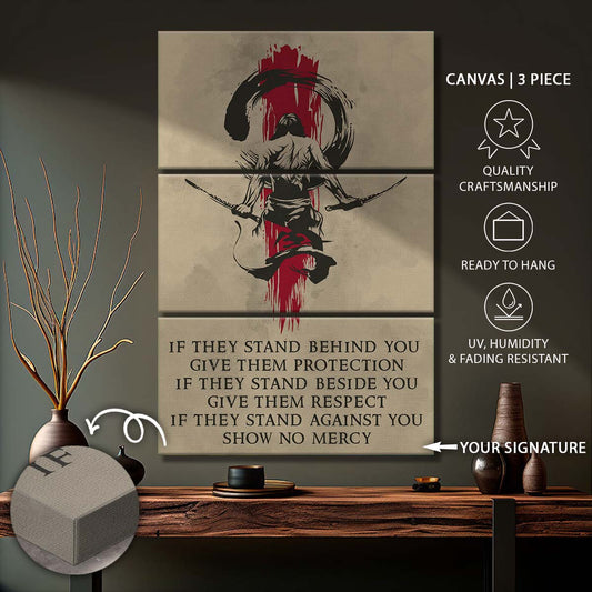 Samurai - 3 Piece Wall Art - SA053 - IF - Show No Mercy - Samurai Canvas
