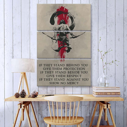 Samurai - 3 Piece Wall Art - SA053 - IF - Show No Mercy - Samurai Canvas