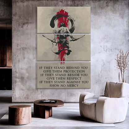Samurai - 3 Piece Wall Art - SA053 - IF - Show No Mercy - Samurai Canvas