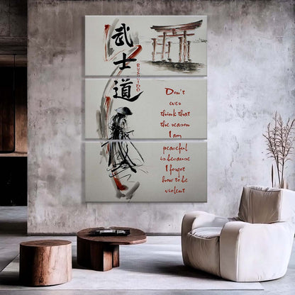 Samurai - 3 Piece Wall Art - SA071 - Don't Ever Think That The Reason - Samurai Canvas