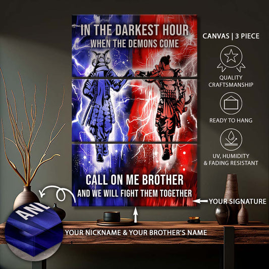 Samurai - 3 Piece Wall Art - SA099 - Call On me Brother - Bushido - Katana - Ronin - Miyamoto Musashi - Samurai Canvas
