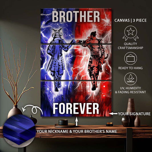 Samurai - 3 Piece Wall Art - SA100 - Brother Forever - Bushido - Katana - Ronin - Miyamoto Musashi - Samurai Canvas