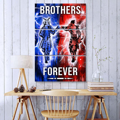 Samurai - 3 Piece Wall Art - SA101 - Brothers Forever - Bushido - Katana - Ronin - Miyamoto Musashi - Samurai Canvas