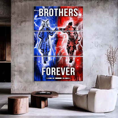 Samurai - 3 Piece Wall Art - SA101 - Brothers Forever - Bushido - Katana - Ronin - Miyamoto Musashi - Samurai Canvas