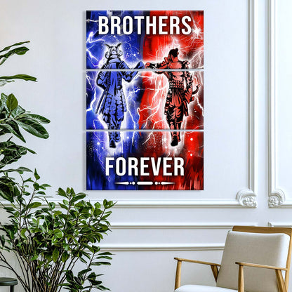 Samurai - 3 Piece Wall Art - SA101 - Brothers Forever - Bushido - Katana - Ronin - Miyamoto Musashi - Samurai Canvas