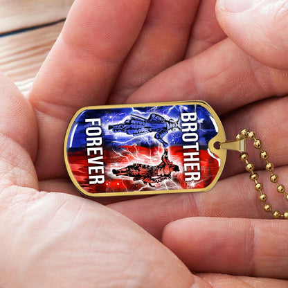 Samurai - SADL002 - Brother Forever - Bushido - Katana - Ronin - Miyamoto Musashi - Samurai Dog Tag - Military Ball Chain - Luxury Dog Tag