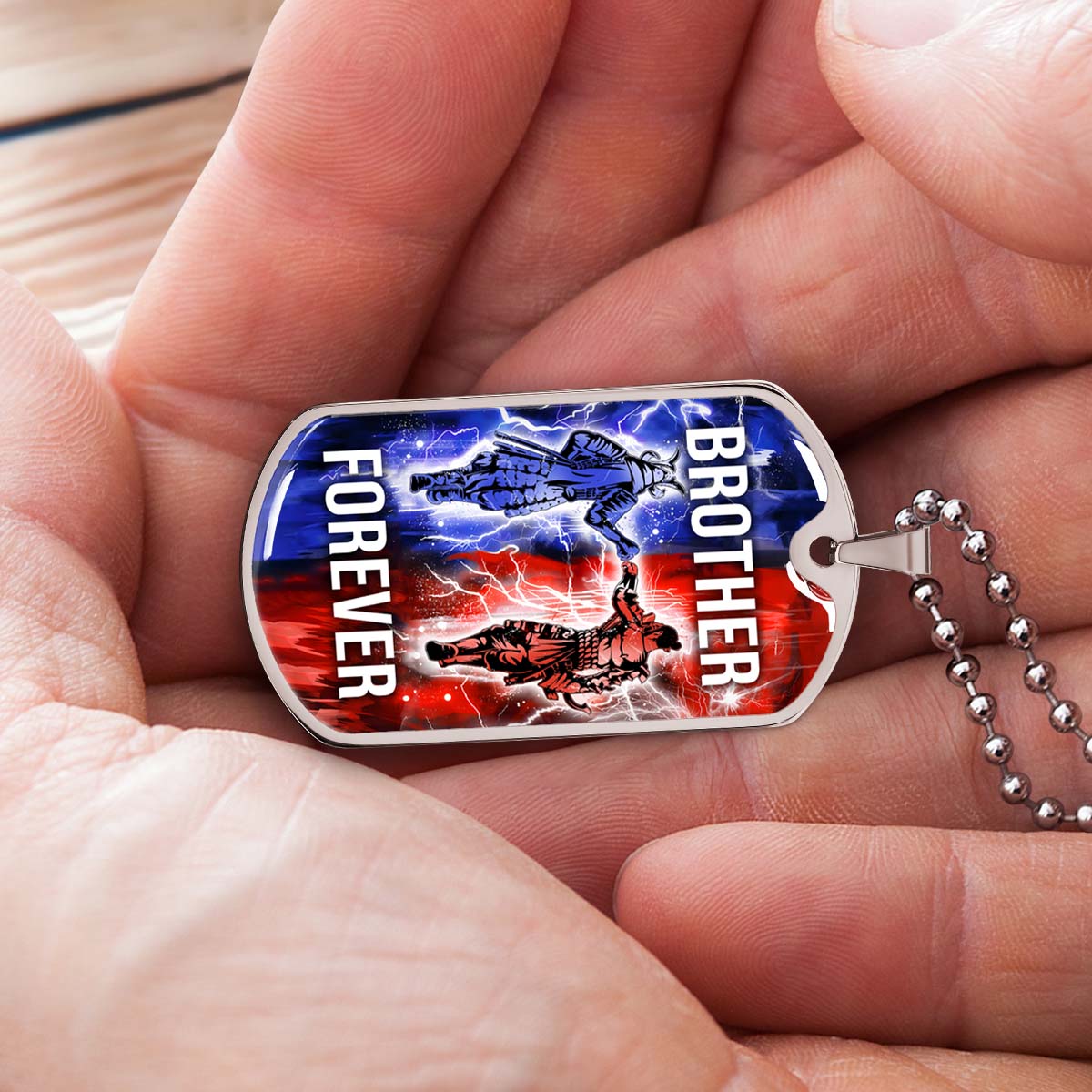 Samurai - SADL002 - Brother Forever - Bushido - Katana - Ronin - Miyamoto Musashi - Samurai Dog Tag - Military Ball Chain - Luxury Dog Tag