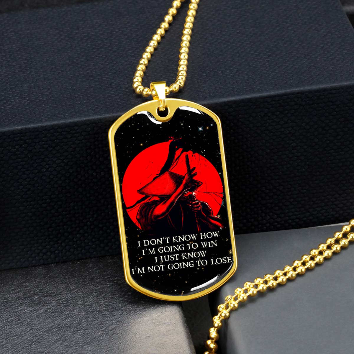 Samurai - SADL011 - IF - Show No Mercy - Bushido - Katana - Ronin - Miyamoto Musashi - Samurai Dog Tag - Military Ball Chain - Luxury Dog Tag