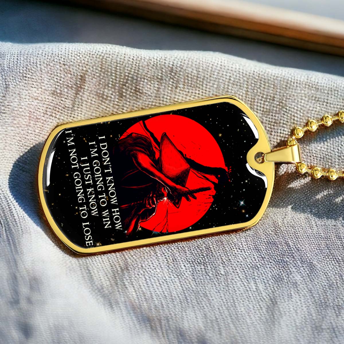 Samurai - SADL011 - IF - Show No Mercy - Bushido - Katana - Ronin - Miyamoto Musashi - Samurai Dog Tag - Military Ball Chain - Luxury Dog Tag