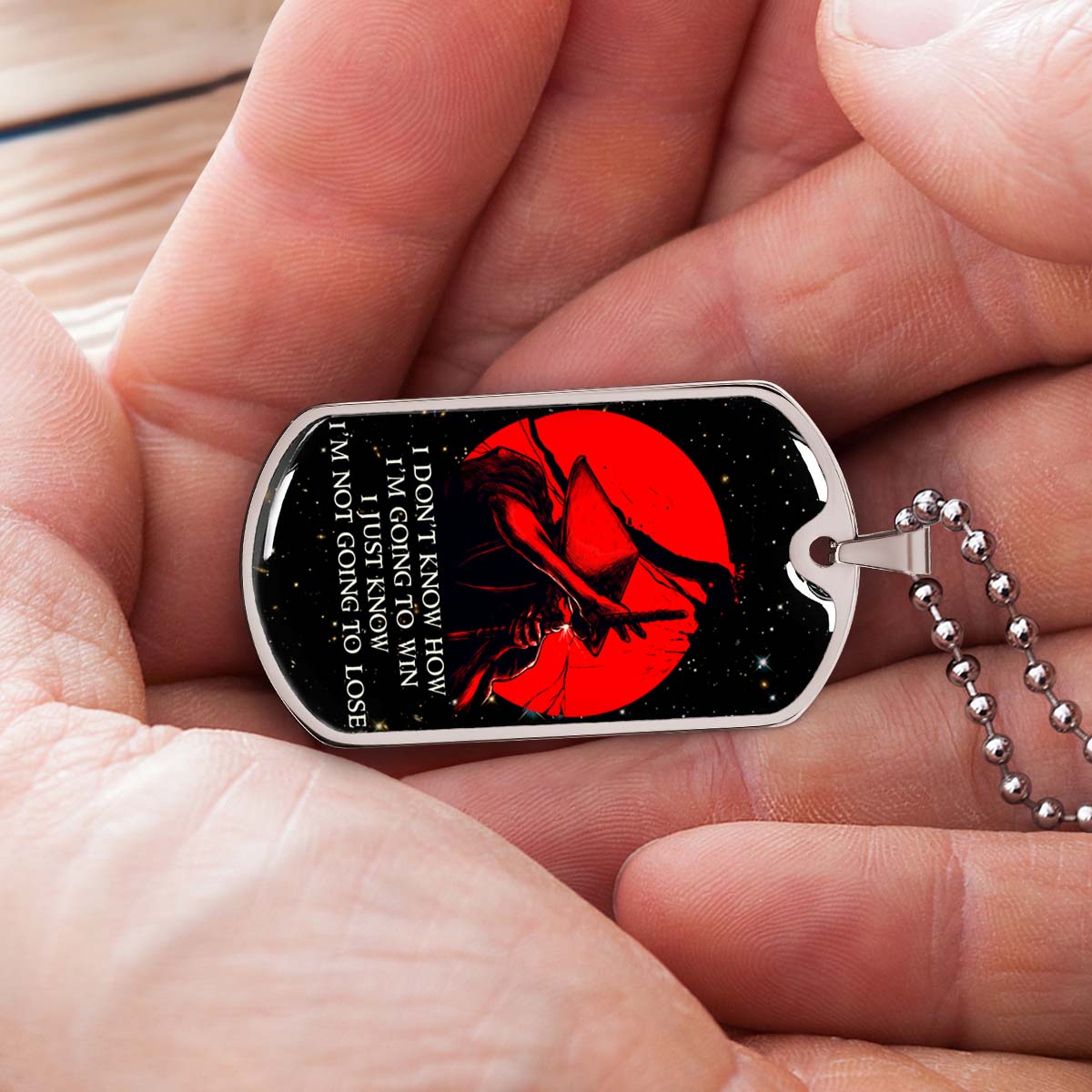 Samurai - SADL011 - IF - Show No Mercy - Bushido - Katana - Ronin - Miyamoto Musashi - Samurai Dog Tag - Military Ball Chain - Luxury Dog Tag