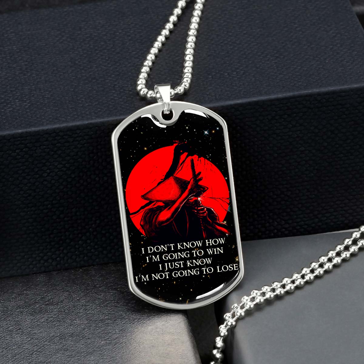 Samurai - SADL011 - IF - Show No Mercy - Bushido - Katana - Ronin - Miyamoto Musashi - Samurai Dog Tag - Military Ball Chain - Luxury Dog Tag