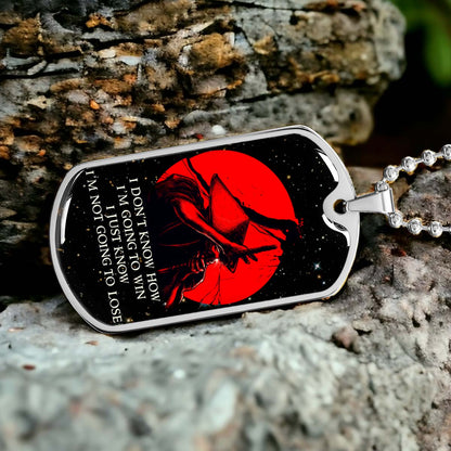 Samurai - SADL011 - IF - Show No Mercy - Bushido - Katana - Ronin - Miyamoto Musashi - Samurai Dog Tag - Military Ball Chain - Luxury Dog Tag