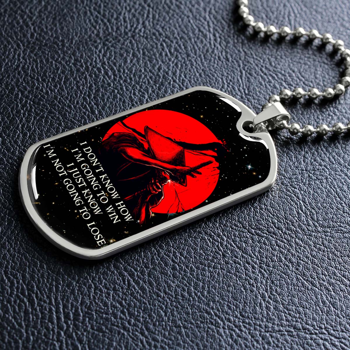 Samurai - SADL011 - IF - Show No Mercy - Bushido - Katana - Ronin - Miyamoto Musashi - Samurai Dog Tag - Military Ball Chain - Luxury Dog Tag