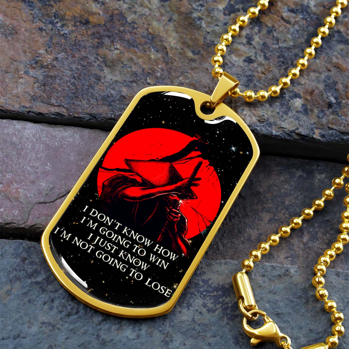 Samurai - SADL011 - IF - Show No Mercy - Bushido - Katana - Ronin - Miyamoto Musashi - Samurai Dog Tag - Military Ball Chain - Luxury Dog Tag