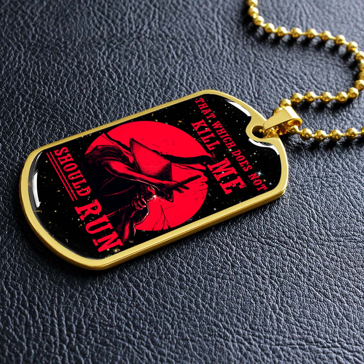 Samurai - SADL014 - That Which Does Not Kill Me - Should Run - Bushido - Katana - Ronin - Miyamoto Musashi - Samurai Dog Tag - Military Ball Chain - Luxury Dog Tag
