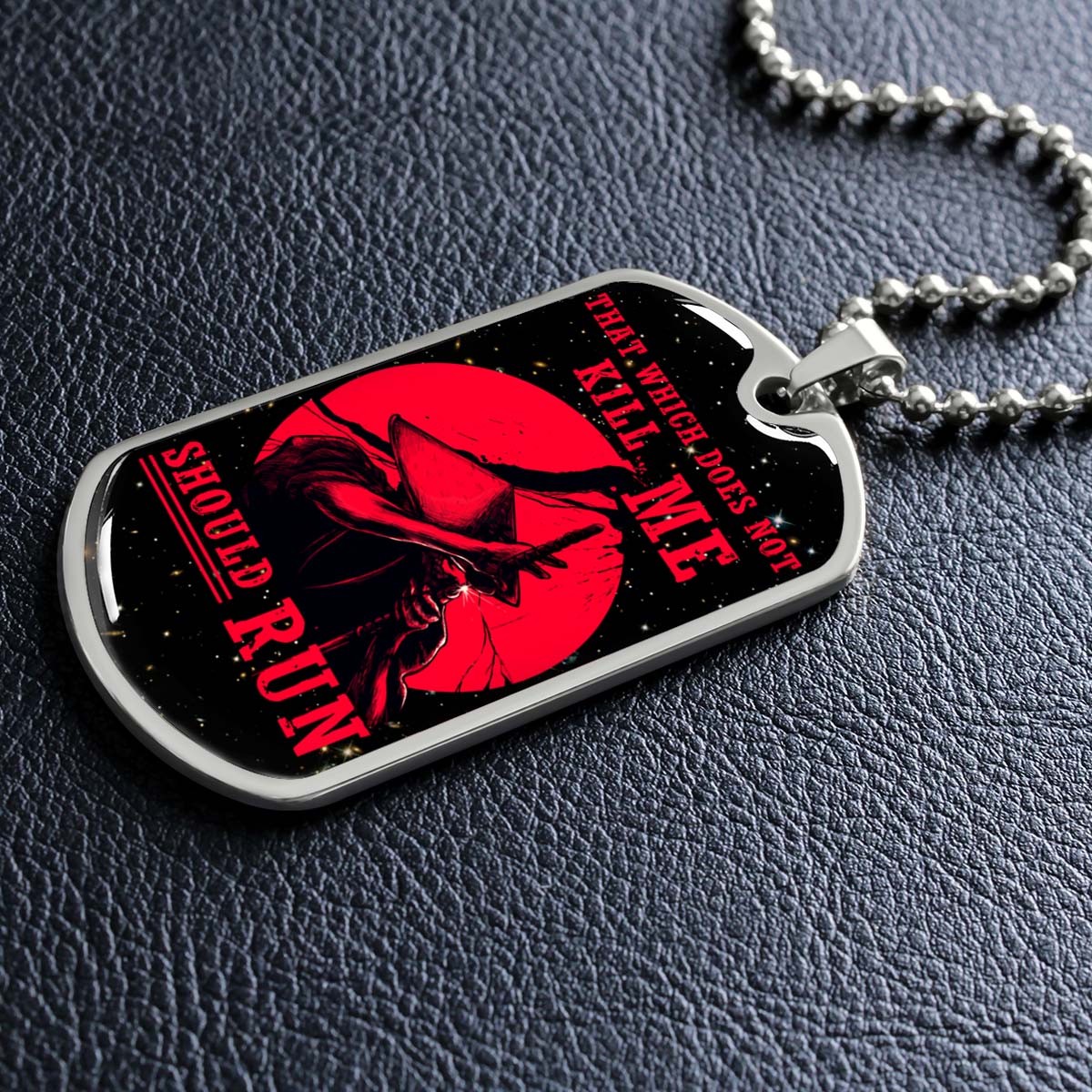 Samurai - SADL014 - That Which Does Not Kill Me - Should Run - Bushido - Katana - Ronin - Miyamoto Musashi - Samurai Dog Tag - Military Ball Chain - Luxury Dog Tag