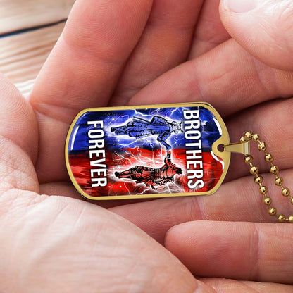 Samurai - SADL015 - Brothers Forever - Bushido - Katana - Ronin - Miyamoto Musashi - Samurai Dog Tag - Military Ball Chain - Luxury Dog Tag