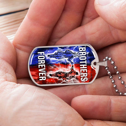 Samurai - SADL015 - Brothers Forever - Bushido - Katana - Ronin - Miyamoto Musashi - Samurai Dog Tag - Military Ball Chain - Luxury Dog Tag