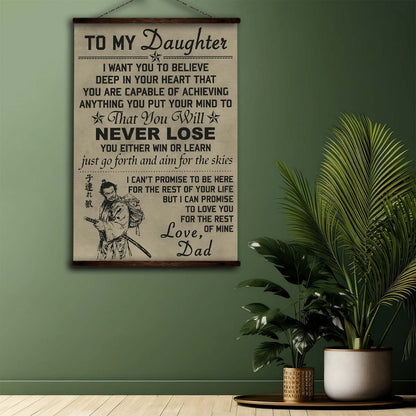 Samurai Wall Art - Samurai Poster - Samurai Canvas - To My Daughter - SA037 - Vertical Poster - Vertical Canvas