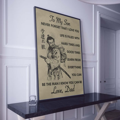 Samurai Wall Art - Samurai Poster - Samurai Canvas - To My Son - SA058 - Vertical Poster - Vertical Canvas
