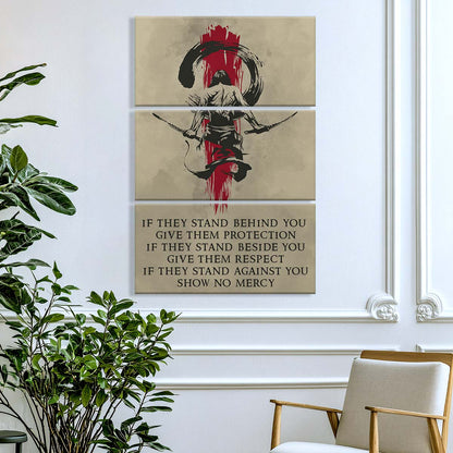Samurai - 3 Piece Wall Art - SA053 - IF - Show No Mercy - Samurai Canvas