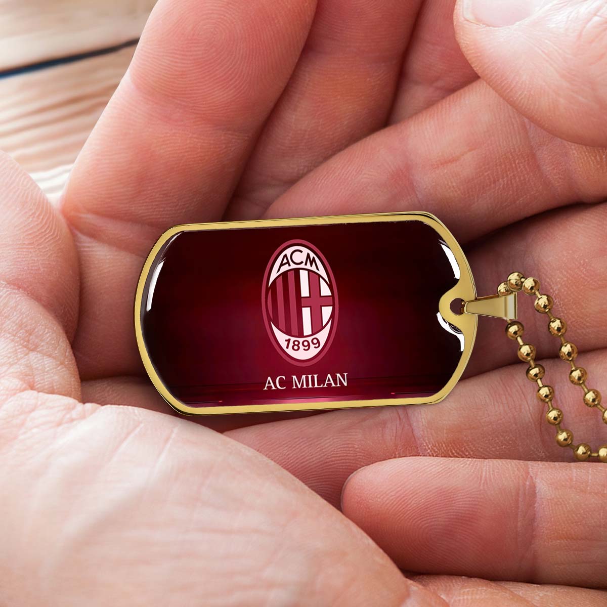 Soccer - SCD001 - AC Milan - Soccer Dog Tag - Military Ball Chain - Luxury Dog Tag