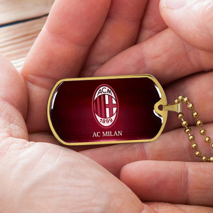 Soccer - SCD001 - AC Milan - Soccer Dog Tag - Military Ball Chain - Luxury Dog Tag