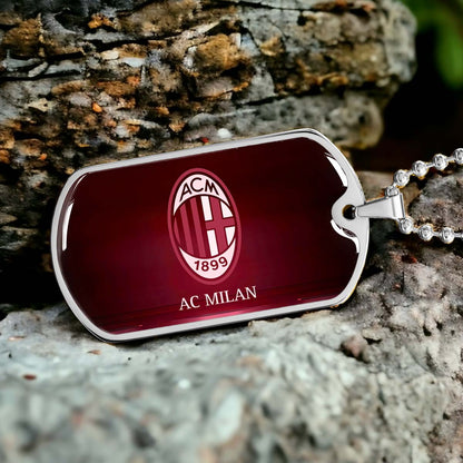 Soccer - SCD001 - AC Milan - Soccer Dog Tag - Military Ball Chain - Luxury Dog Tag