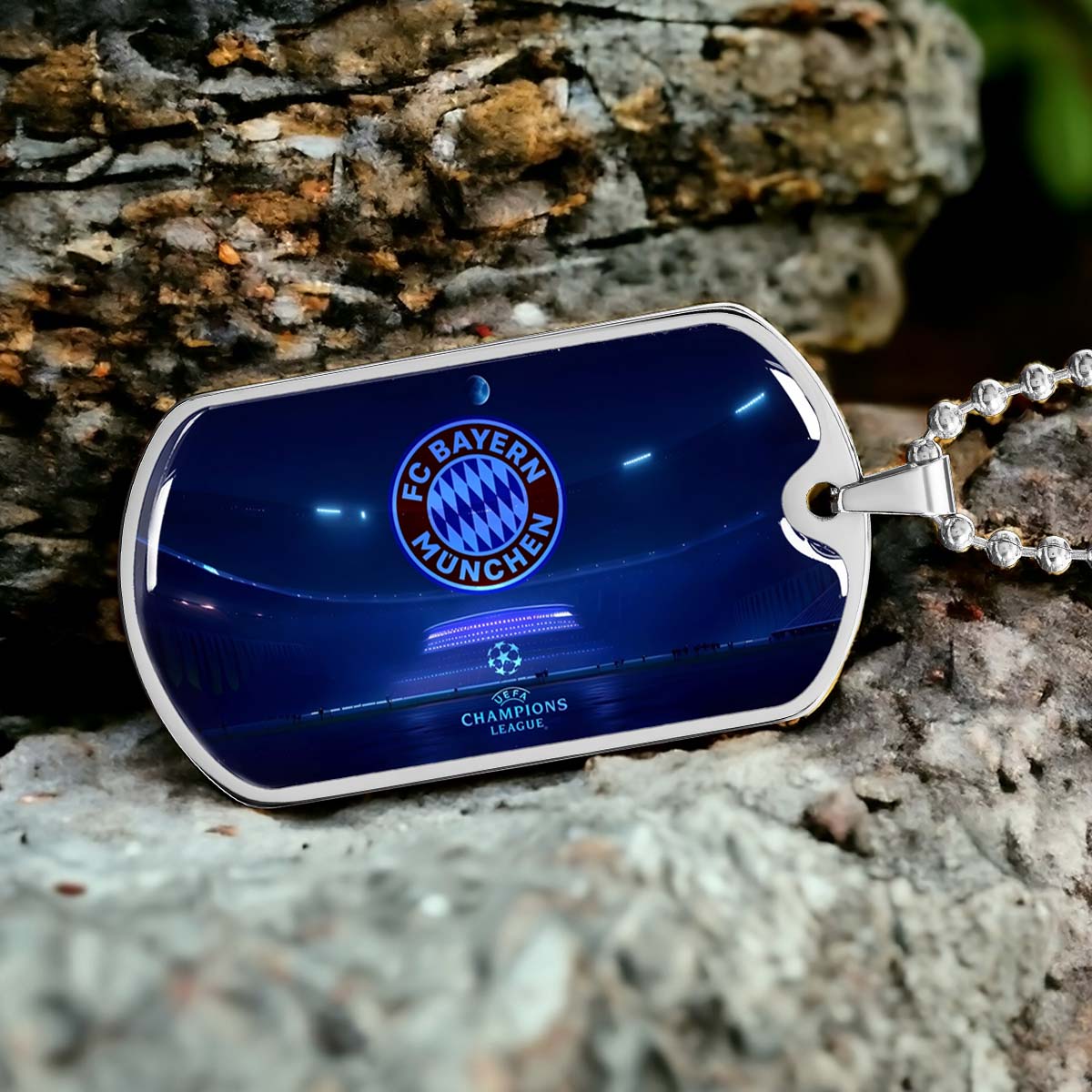 Soccer - SCD003 - FC Bayern Munich - UEFA Champions League - Soccer Dog Tag - Military Ball Chain - Luxury Dog Tag