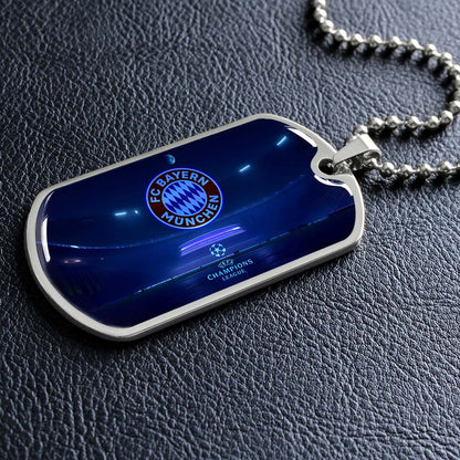 Soccer - SCD003 - FC Bayern Munich - UEFA Champions League - Soccer Dog Tag - Military Ball Chain - Luxury Dog Tag