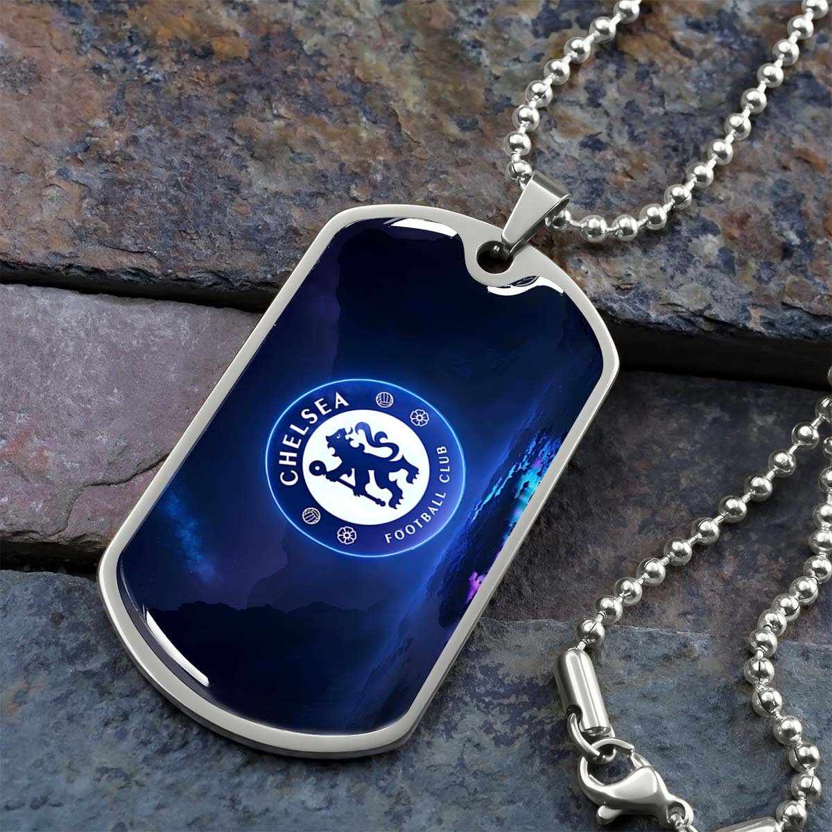Soccer - SCD004 - Chelsea FC - Football Club - Soccer Dog Tag - Military Ball Chain - Luxury Dog Tag