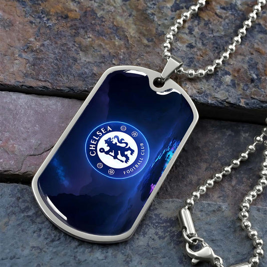 Soccer - SCD004 - Chelsea FC - Football Club - Soccer Dog Tag - Military Ball Chain - Luxury Dog Tag
