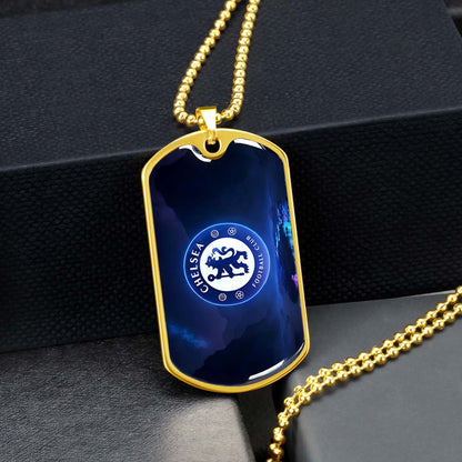Soccer - SCD004 - Chelsea FC - Football Club - Soccer Dog Tag - Military Ball Chain - Luxury Dog Tag
