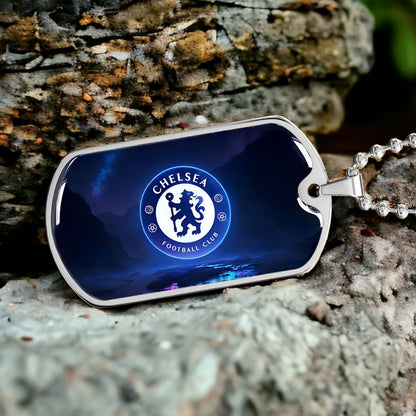 Soccer - SCD004 - Chelsea FC - Football Club - Soccer Dog Tag - Military Ball Chain - Luxury Dog Tag