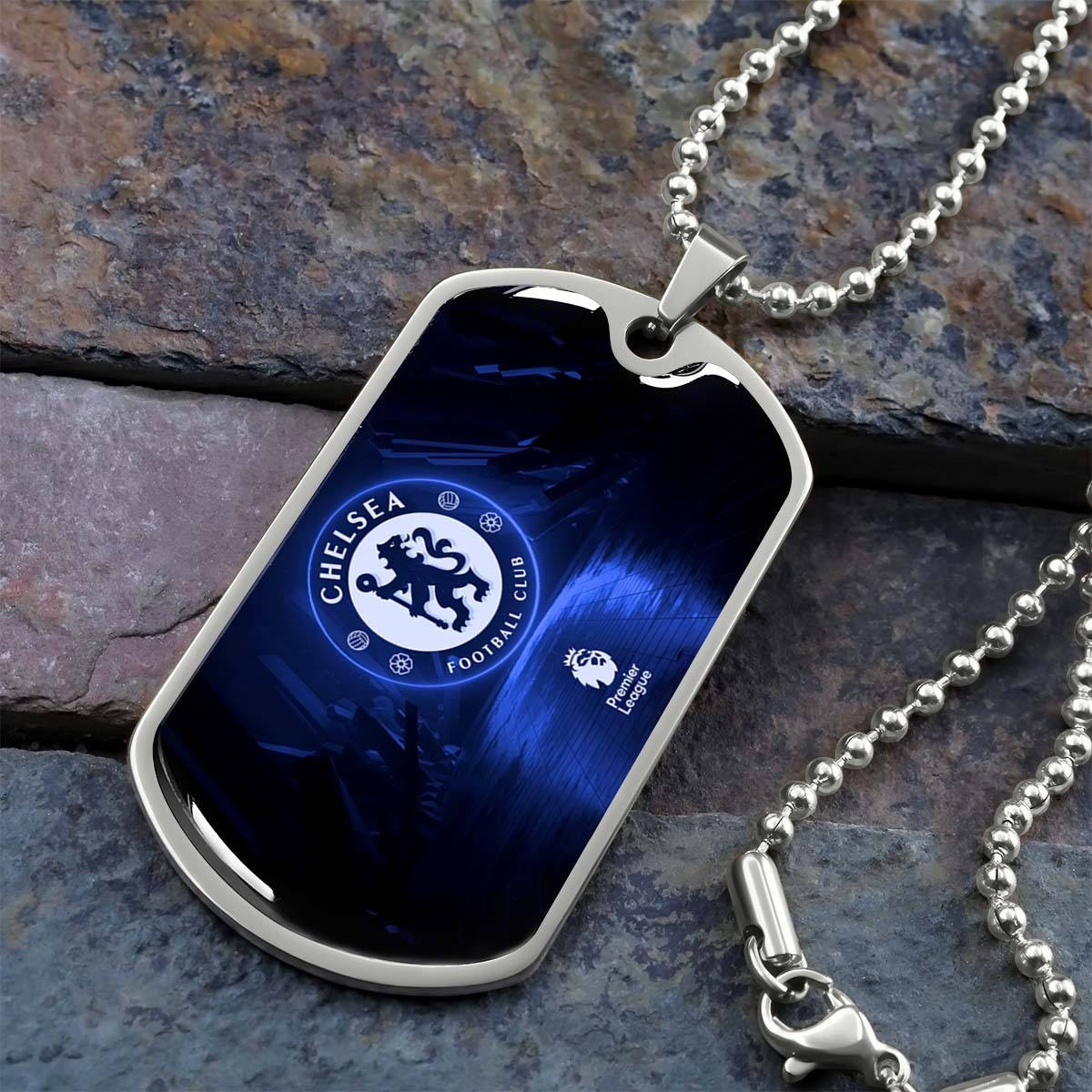 Soccer - SCD005 - Chelsea FC - Football Club - Soccer Dog Tag - Military Ball Chain - Luxury Dog Tag