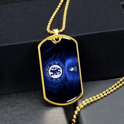 Soccer - SCD005 - Chelsea FC - Football Club - Soccer Dog Tag - Military Ball Chain - Luxury Dog Tag