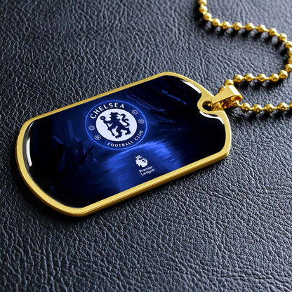 Soccer - SCD005 - Chelsea FC - Football Club - Soccer Dog Tag - Military Ball Chain - Luxury Dog Tag