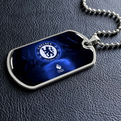 Soccer - SCD005 - Chelsea FC - Football Club - Soccer Dog Tag - Military Ball Chain - Luxury Dog Tag