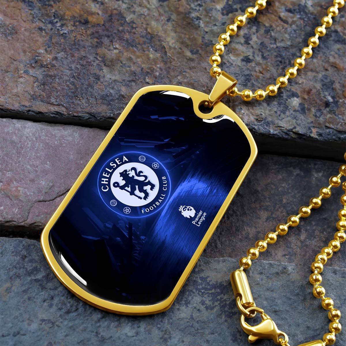 Soccer - SCD005 - Chelsea FC - Football Club - Soccer Dog Tag - Military Ball Chain - Luxury Dog Tag
