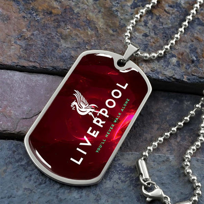 Soccer - SCD007 - You Never Walk Alone - Liverpool FC - Football Club - Soccer Dog Tag - Military Ball Chain - Luxury Dog Tag