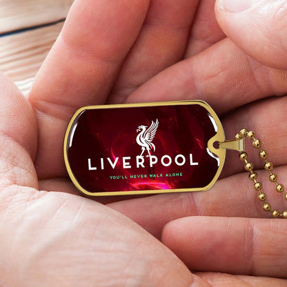 Soccer - SCD007 - You Never Walk Alone - Liverpool FC - Football Club - Soccer Dog Tag - Military Ball Chain - Luxury Dog Tag