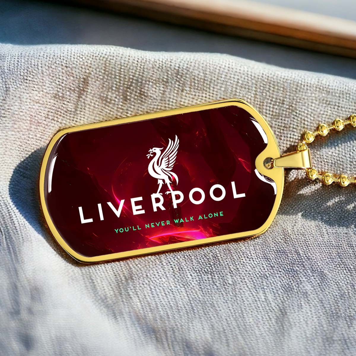Soccer - SCD007 - You Never Walk Alone - Liverpool FC - Football Club - Soccer Dog Tag - Military Ball Chain - Luxury Dog Tag