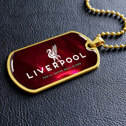 Soccer - SCD007 - You Never Walk Alone - Liverpool FC - Football Club - Soccer Dog Tag - Military Ball Chain - Luxury Dog Tag
