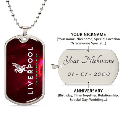 Soccer - SCD007 - You Never Walk Alone - Liverpool FC - Football Club - Soccer Dog Tag - Military Ball Chain - Luxury Dog Tag