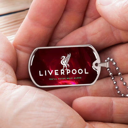 Soccer - SCD007 - You Never Walk Alone - Liverpool FC - Football Club - Soccer Dog Tag - Military Ball Chain - Luxury Dog Tag