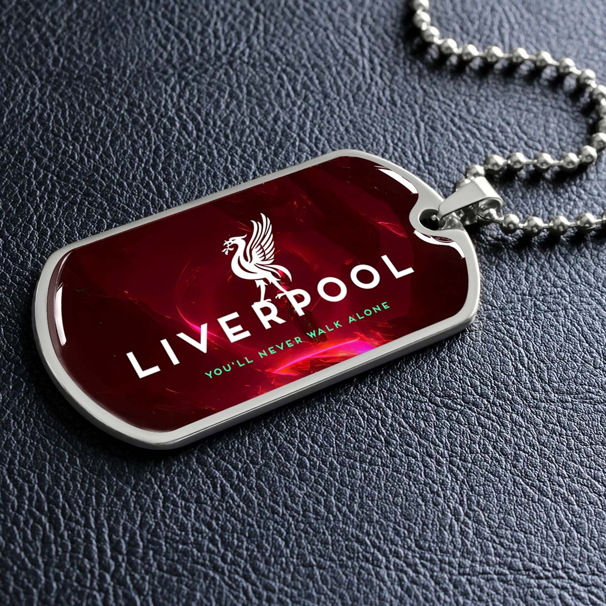 Soccer - SCD007 - You Never Walk Alone - Liverpool FC - Football Club - Soccer Dog Tag - Military Ball Chain - Luxury Dog Tag